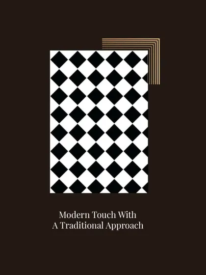 A graphic showcasing our modern take on a traditional approach with classic checkerboard tiles. This timeless pattern adds a touch of heritage and sophistication to any interior.