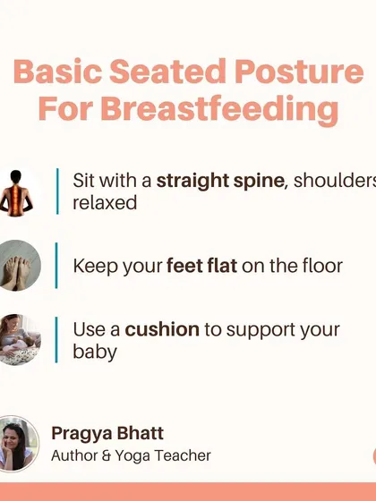 A basic seated posture for breastfeeding can make a world of difference. Sit with a straight spine, relaxed shoulders, and feet flat on the floor. Using a cushion to support your baby helps prevent slouching and back pain.