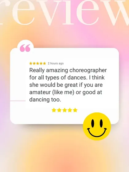 "Great if you are amateur (like me) or good at dancing too." This is my core belief. I can create amazing choreography for any skill level, from total beginners to experienced dancers.