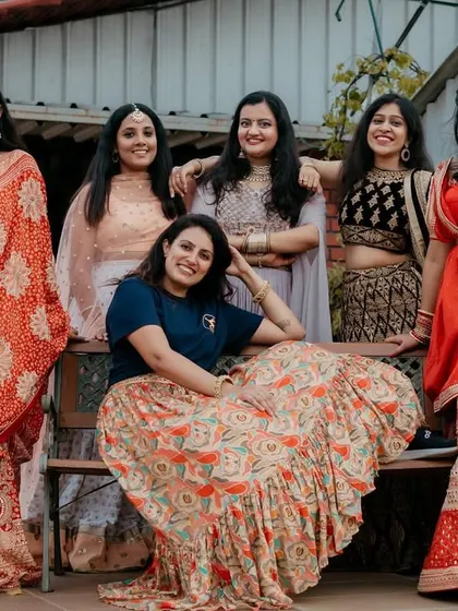 Another group shot of the choreographer and her happy clients, showcasing a community of TDC brides.