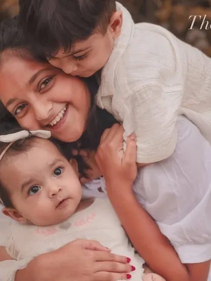 The pure happiness of sibling love captured in an outdoor setting. These summer sessions are perfect for capturing the natural, playful energy between children.