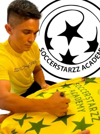 A graphic celebrating the signed jersey from Indian captain Sunil Chhetri. An honor that inspires our entire academy.