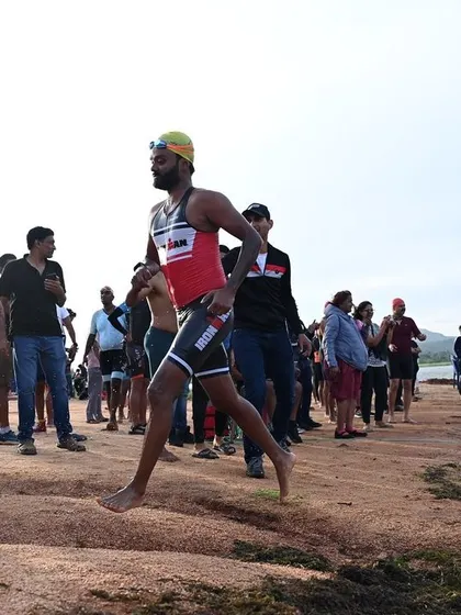 That moment of transition from the swim to the bike is crucial in a triathlon. Our training ensures you have the endurance to finish the swim strong and ready for the next leg.