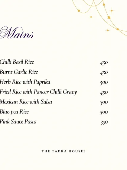 For the main course, my New Year's menu includes a variety of rice and pasta dishes like Chilli Basil Rice and my popular Pink Sauce Pasta.