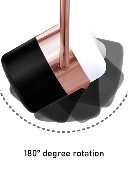 This graphic demonstrates the 180-degree rotation of the spotlight pendant, highlighting its functionality.