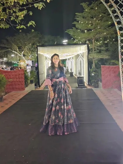 The grand entrance walkway for a Sangeet night. I always arrive early to soak in the decor and align my energy with the beautiful ambiance the family has created.
