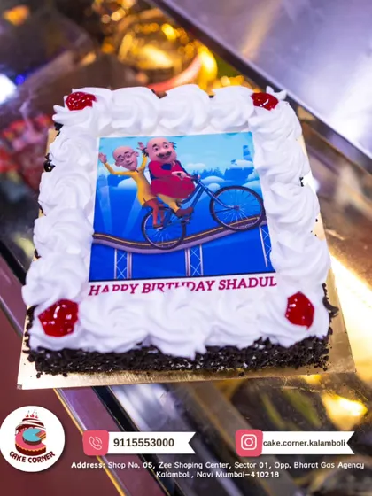 Double the trouble, double the fun with this Motu Patlu photo cake. It's a simple and fun way to celebrate with the beloved cartoon duo.
