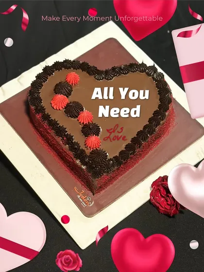 All you need is love and a delicious chocolate cake. This heart-shaped creation is perfect for making your Valentine's Day moment unforgettable.
