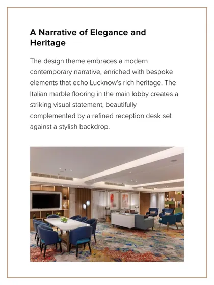 Additional media from the Holiday Inn, Lucknow project. These visuals provide further insight into the design of the lounges, dining areas, guest rooms, and other public spaces, highlighting our commitment to creating a cohesive and culturally resonant hospitality experience.