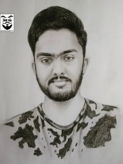 A charcoal sketch portrait created for a client. I paid special attention to the details in the patterned t-shirt and the texture of the beard to make the drawing as realistic as possible.