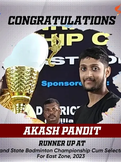We extend our congratulations to Akash Pandit, who finished as runner-up in the Men's Doubles category at the Jharkhand State Badminton Championship. Our players consistently perform at the highest levels across the country.