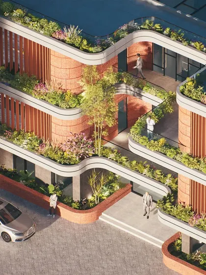 A render of an Administration and Welfare Block for an industrial estate. This project shows how form, material, and structure can come together to build a sense of community in a public space.