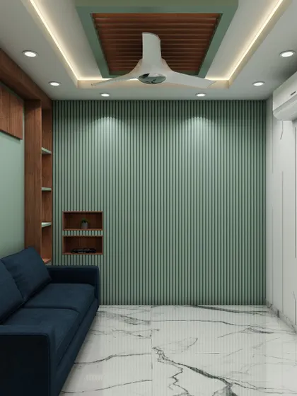 A versatile room featuring a Murphy bed that folds up to reveal a comfortable sofa, perfect for a guest room or studio apartment.