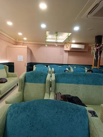 A wider shot of the seating area in the Howrah Station Executive Lounge. We ensure consistent, high-quality paint application across large spaces for a cohesive and professional look.