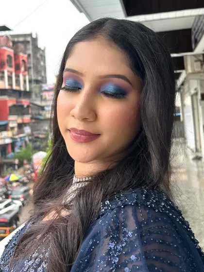 A stunning blue smokey eye. This look is bold, breathtaking, and perfect for anyone who loves to experiment with color.