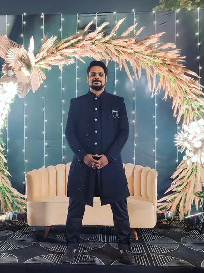 My look for a Sangeet night in Silvassa. I always dress to match the grandeur of the occasion, and a classic black Indo-western is perfect for an elegant evening.