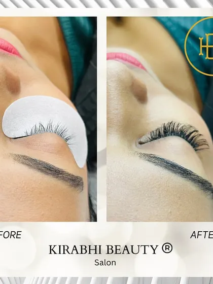 This client wanted a noticeable curl, and you can see how the extensions lift the entire eye area. This is a great option for people with straight natural lashes.