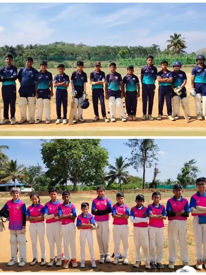 Our U-14 teams in different jerseys, ready for a competitive practice match at The Pitch Ground.