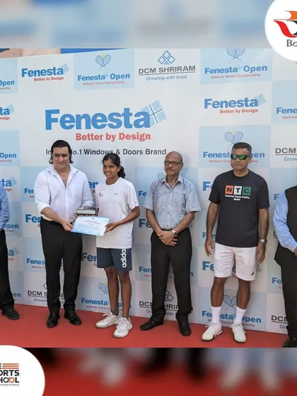 Suhita receiving her award at the Fenesta Nationals. A proud moment for her and the academy.