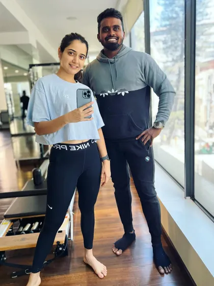 A selfie after a tough but rewarding Pilates session with Ashika Ranganath.