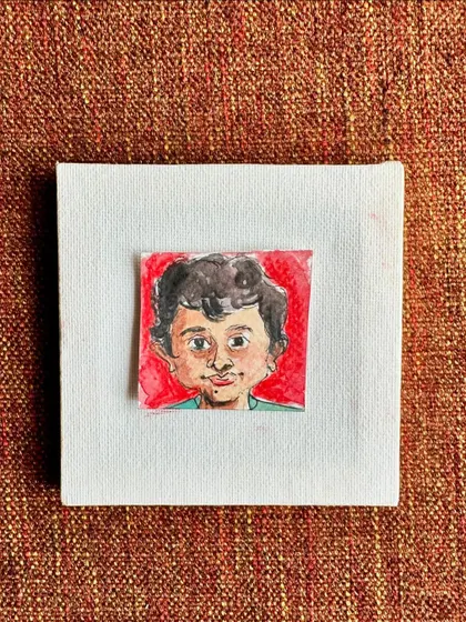 A small watercolour caricature of my nephew, Mahir. He brings out the kid in me and is my happy place.