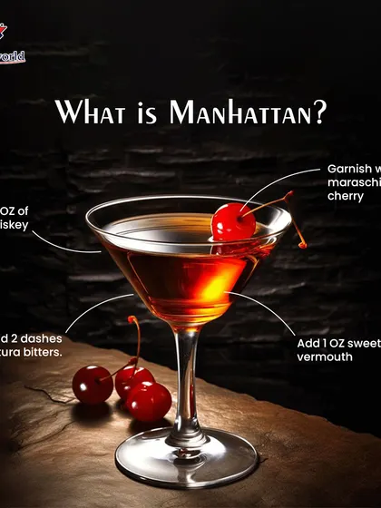 What is a Manhattan? This infographic explains the recipe for this classic, sophisticated, and timeless whiskey cocktail. We love educating our guests on the history of what they're drinking.