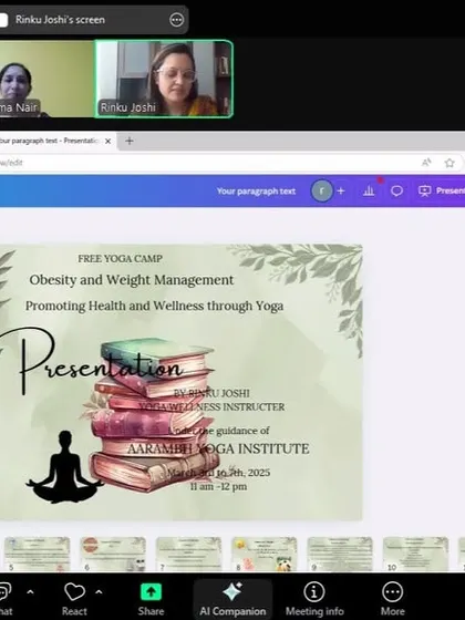 This slide marks the beginning of our comprehensive online workshop on Obesity and Weight Management. My goal is to promote health and wellness through a structured, yogic approach that is both educational and practical.