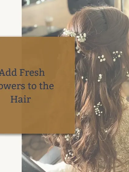 Adding fresh flowers to your hair is a timeless way to complete a traditional Indian outfit. It brings a natural and graceful element to your overall festive appearance.