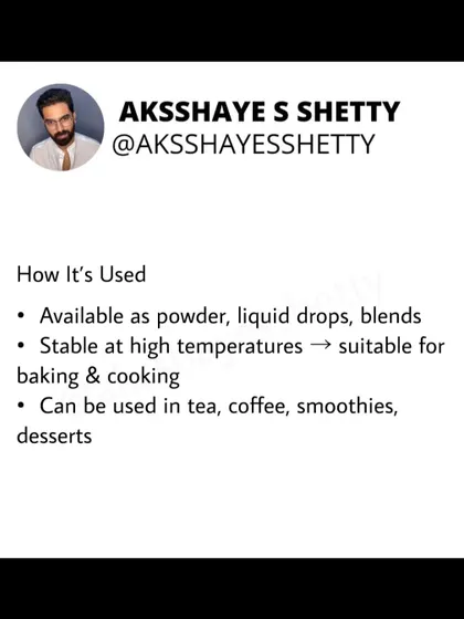 Monk fruit is versatile and can be used in many ways. It's available as a powder or liquid drops and is stable at high temperatures, making it suitable for baking, cooking, and sweetening drinks like tea and coffee.