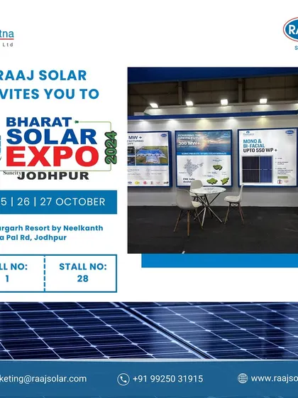 We invite you to the Bharat Solar Expo 2024 in Jodhpur. Visit our stall to explore our latest solar innovations and discuss how we can power a greener tomorrow together.