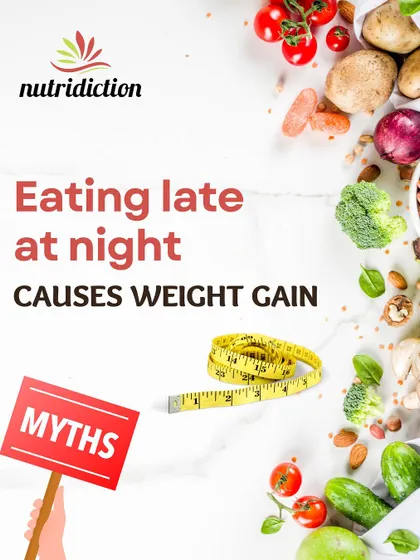 Another take on the myth that eating late at night causes weight gain, reinforcing that total calories matter more than timing.