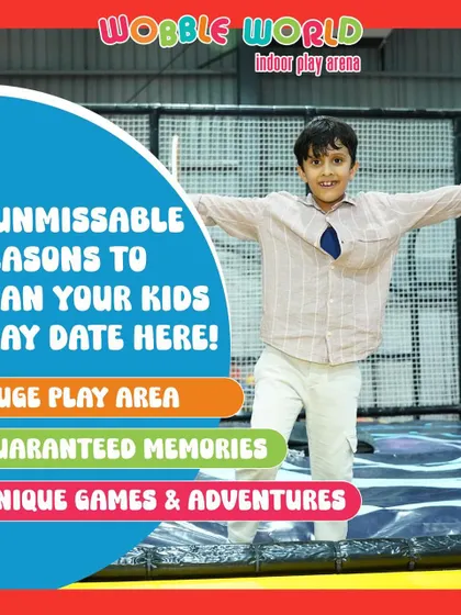 This graphic sums it up perfectly: with a huge play area and unique games, we guarantee you'll make amazing memories here.