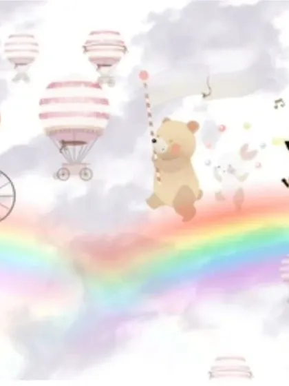 A detailed crop of the rainbow animal wallpaper.