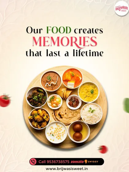 My food creates memories that last a lifetime. This vegetarian thali showcases a balanced meal with a variety of textures and flavors, just like a home-cooked feast.