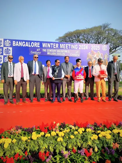 The winning team of Ravishing Beauty celebrates their victory in The Century Valentine's Million.