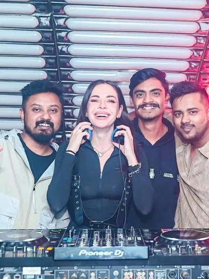 Posing with the amazing team and fans after our set. We are so grateful for the love and support we receive everywhere we go.