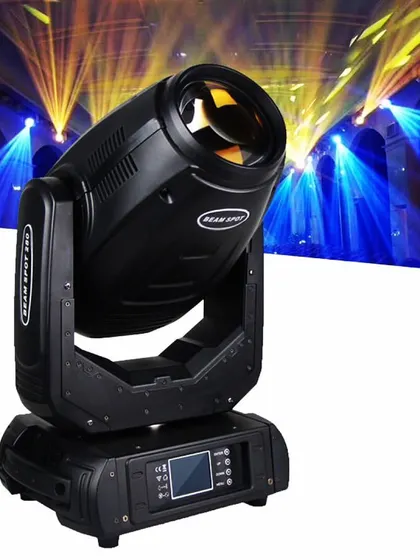 Another shot of the Beam Spot moving head, this time with a background showing its potential. This is the kind of gear that creates those epic concert looks.