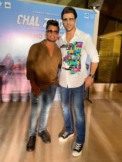 At the movie premiere of "Chal Zindagi" with actor Vivek Dahiya. It's inspiring to be around so much talent in the film industry.