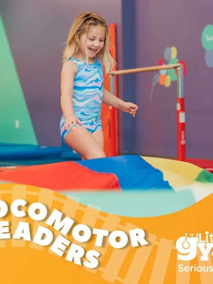 This young gymnast is all smiles as she navigates a soft obstacle. Our classes are designed to be fun and engaging, helping preschoolers develop their locomotor skills in a playful environment.