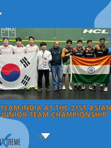 The Indian boys' team, featuring our players, after their 2-1 victory over Korea to reach the finals of the Asian Junior Team Championship.