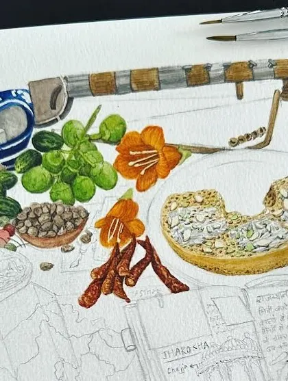An illustration for our Rajasthan Micro Cuisine Project, a special collaboration to rediscover the hyper-local cuisines, cooking methods, and ingredients of this vibrant land.