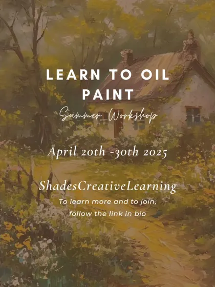 Our seasonal workshops, like this one focused on oil painting, are a great way to dive deep into a new medium. We provide all the materials, so you can just show up and start creating your own landscape painting.