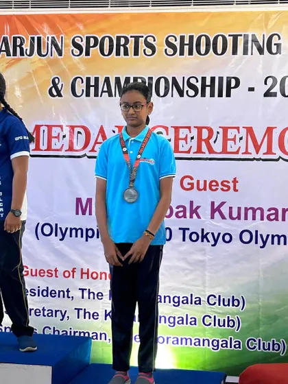 A silver medalist in the Air Pistol Sub-Youth men NR category at the Arjun Sports Shooting Championship.