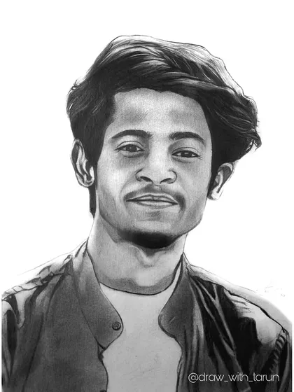 A commissioned pencil drawing with a focus on creating realistic hair texture. The jacket and shirt details are sketched with just enough information to frame the friendly expression.
