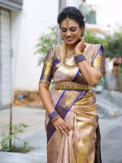 I believe in self-grooming and taking time for yourself. This is a traditional look I created for a Satya Narayana Pooja at my home.