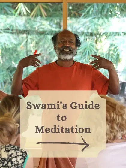 Swami's guide to meditation. As this image shows, meditation is not about "non-thinking" but about using the power of thought to focus the mind.