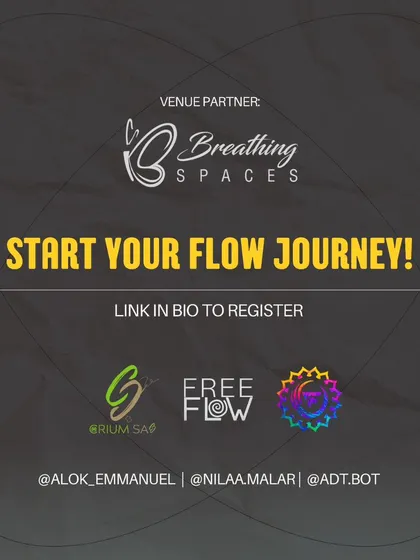 A graphic announcing the "Flow Arts: Basics & Beyond" course, detailing the schedule, props covered, and fee structure.