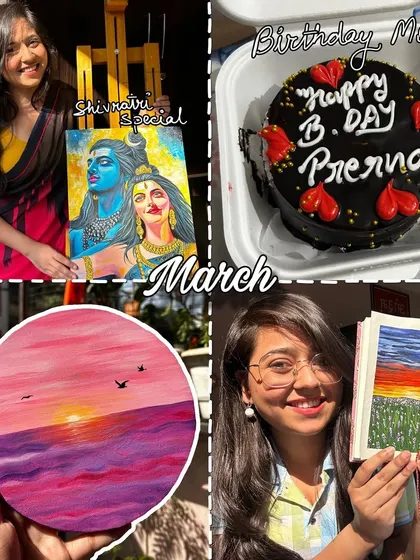 A photo dump from March, my birthday month! It includes a Shivratri special painting and a sunset artwork.