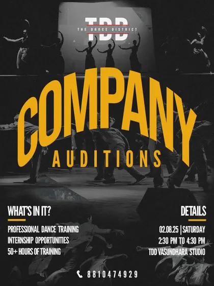 Your journey to pro starts here. We’re holding company auditions for passionate dancers ready to take the leap. This poster has all the details you need to join Team TDD and start your professional dance training.
