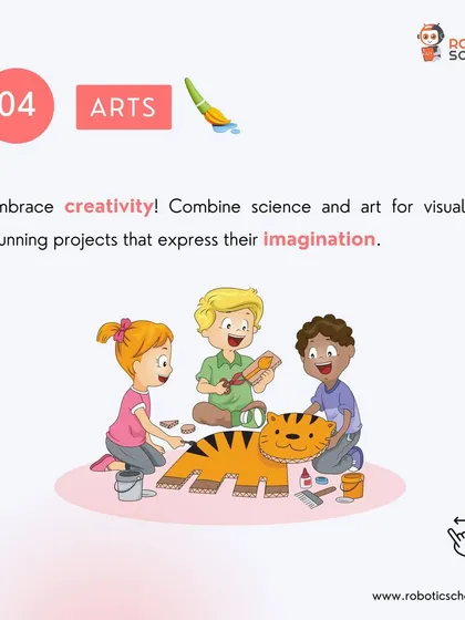 Arts are a key part of S.T.E.A.M. We teach students to combine science and art to create visually stunning projects that express their imagination.